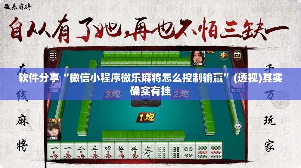 软件分享“微信小程序微乐麻将怎么控制输赢”(透视)其实确实有挂