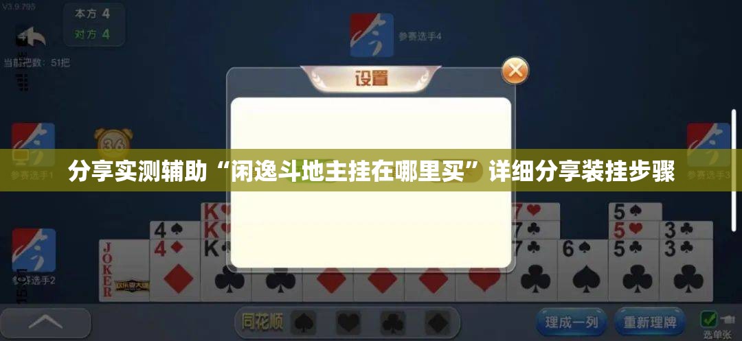 分享实测辅助“闲逸斗地主挂在哪里买”详细分享装挂步骤