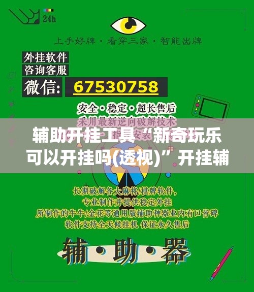 辅助开挂工具“新奇玩乐可以开挂吗(透视)”开挂辅助脚本+详细开挂安装教程