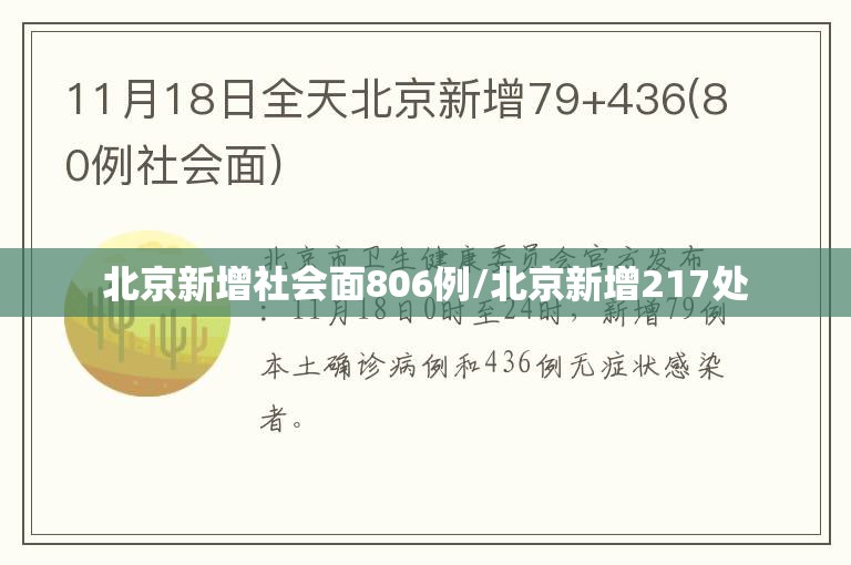 北京新增社会面806例/北京新增217处