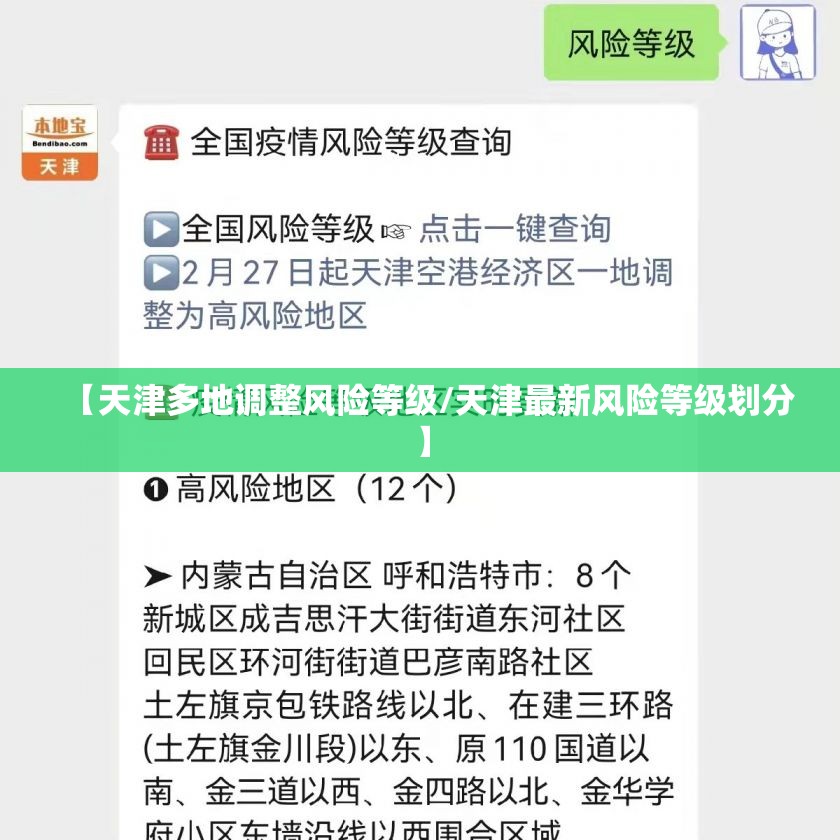 【天津多地调整风险等级/天津最新风险等级划分】 【天津多地调整风险等级/天津最新风险等级划分】