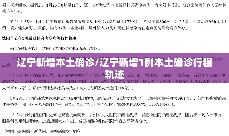 辽宁新增本土确诊/辽宁新增1例本土确诊行程轨迹 辽宁新增本土确诊/辽宁新增1例本土确诊行程轨迹