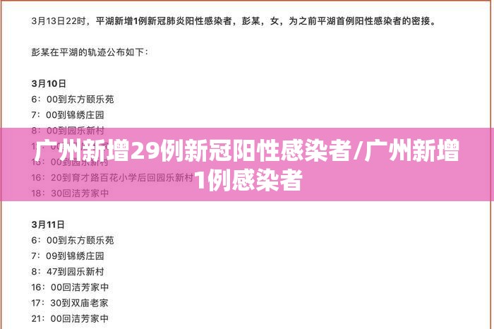 广州新增29例新冠阳性感染者/广州新增1例感染者