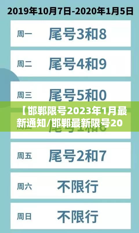 【邯郸限号2023年1月最新通知/邯郸最新限号2021年1月】 【邯郸限号2023年1月最新通知/邯郸最新限号2021年1月】