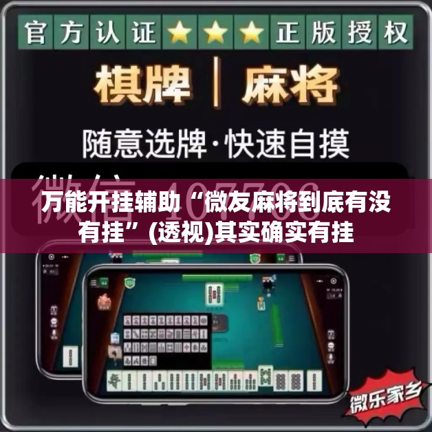 万能开挂辅助“微友麻将到底有没有挂	”(透视)其实确实有挂