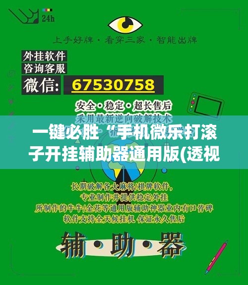 一键必胜“手机微乐打滚子开挂辅助器通用版(透视)”开挂辅助脚本+详细开挂安装教程