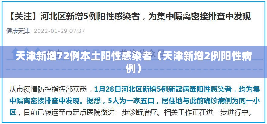 天津新增72例本土阳性感染者(天津新增2例阳性病例) 天津新增72例本土阳性感染者(天津新增2例阳性病例)