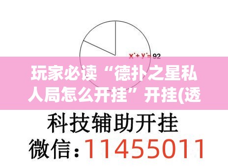 玩家必读“德扑之星私人局怎么开挂	”开挂(透视)辅助神器