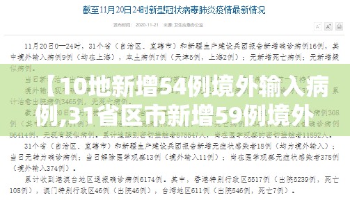 【10地新增54例境外输入病例,31省区市新增59例境外输入病例】 【10地新增54例境外输入病例,31省区市新增59例境外输入病例】