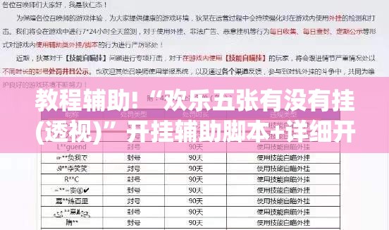 教程辅助!“欢乐五张有没有挂(透视)”开挂辅助脚本+详细开挂安装教程