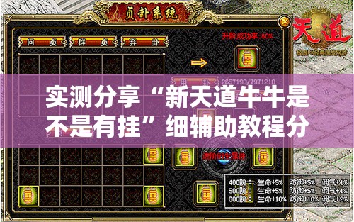 实测分享“新天道牛牛是不是有挂”细辅助教程分享
