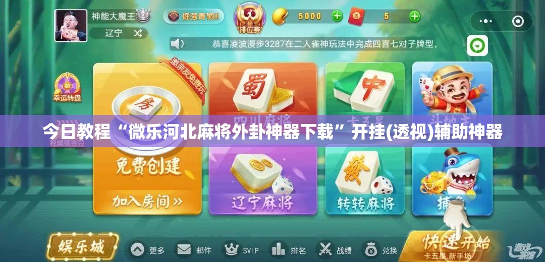 今日教程“微乐河北麻将外卦神器下载”开挂(透视)辅助神器