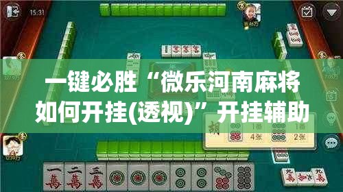 一键必胜“微乐河南麻将如何开挂(透视)”开挂辅助脚本+详细开挂安装教程