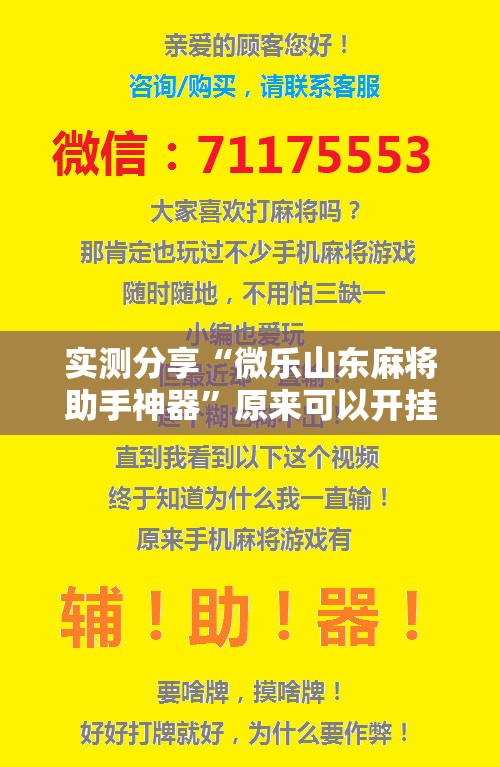 实测分享“微乐山东麻将助手神器”原来可以开挂