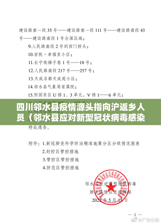 四川邻水县疫情源头指向沪返乡人员(邻水县应对新型冠状病毒感染肺炎疫情应急指挥部公告) 四川邻水县疫情源头指向沪返乡人员(邻水县应对新型冠状病毒感染肺炎疫情应急指挥部公告)