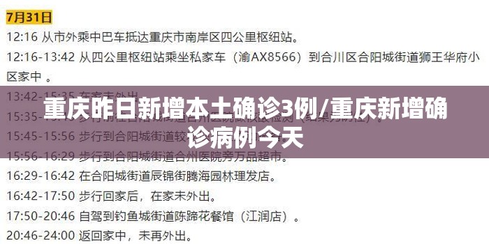 重庆昨日新增本土确诊3例/重庆新增确诊病例今天 重庆昨日新增本土确诊3例/重庆新增确诊病例今天