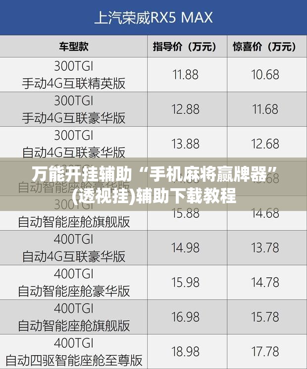 万能开挂辅助“手机麻将赢牌器”(透视挂)辅助下载教程