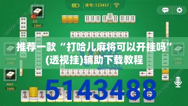 推荐一款“打哈儿麻将可以开挂吗”(透视挂)辅助下载教程