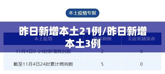 昨日新增本土21例/昨日新增本土3例