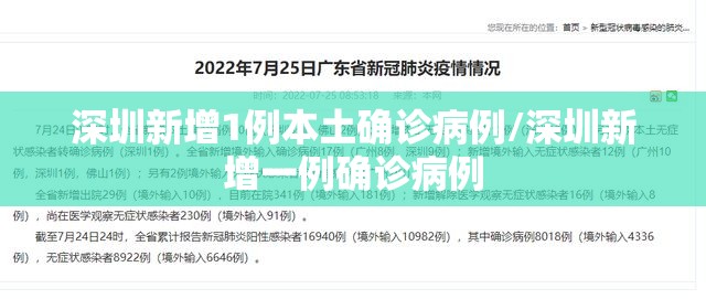 深圳新增1例本土确诊病例/深圳新增一例确诊病例