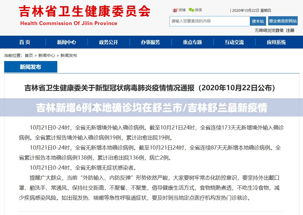 吉林新增6例本地确诊均在舒兰市/吉林舒兰最新疫情
