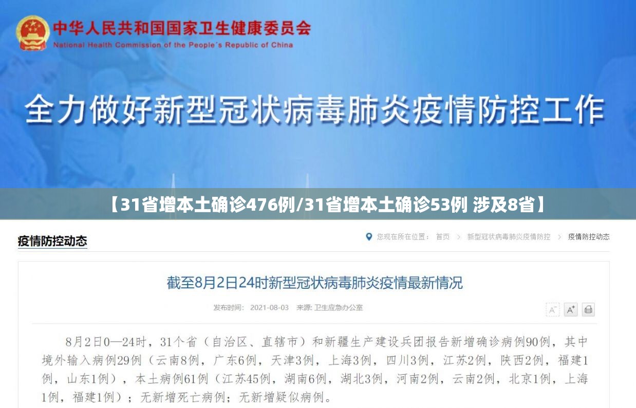 【31省增本土确诊476例/31省增本土确诊53例 涉及8省】