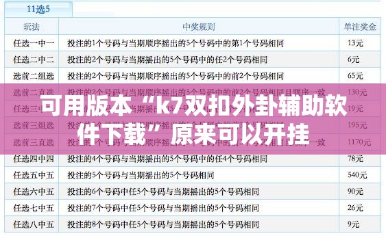 可用版本“k7双扣外卦辅助软件下载”原来可以开挂