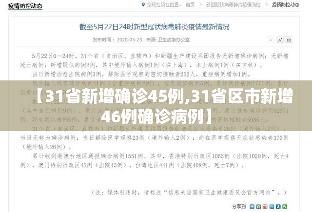 【31省新增确诊45例,31省区市新增46例确诊病例】