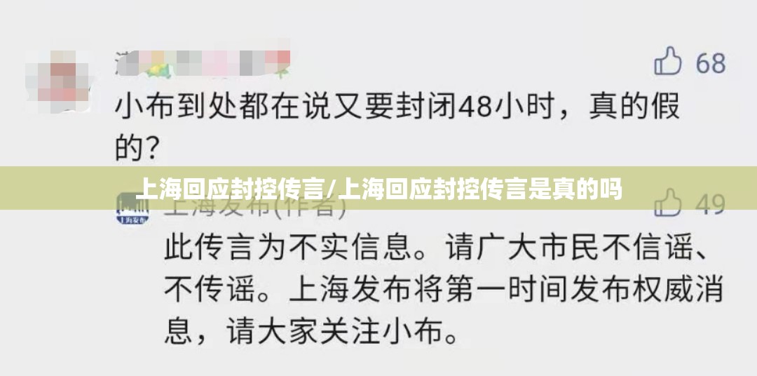 上海回应封控传言/上海回应封控传言是真的吗