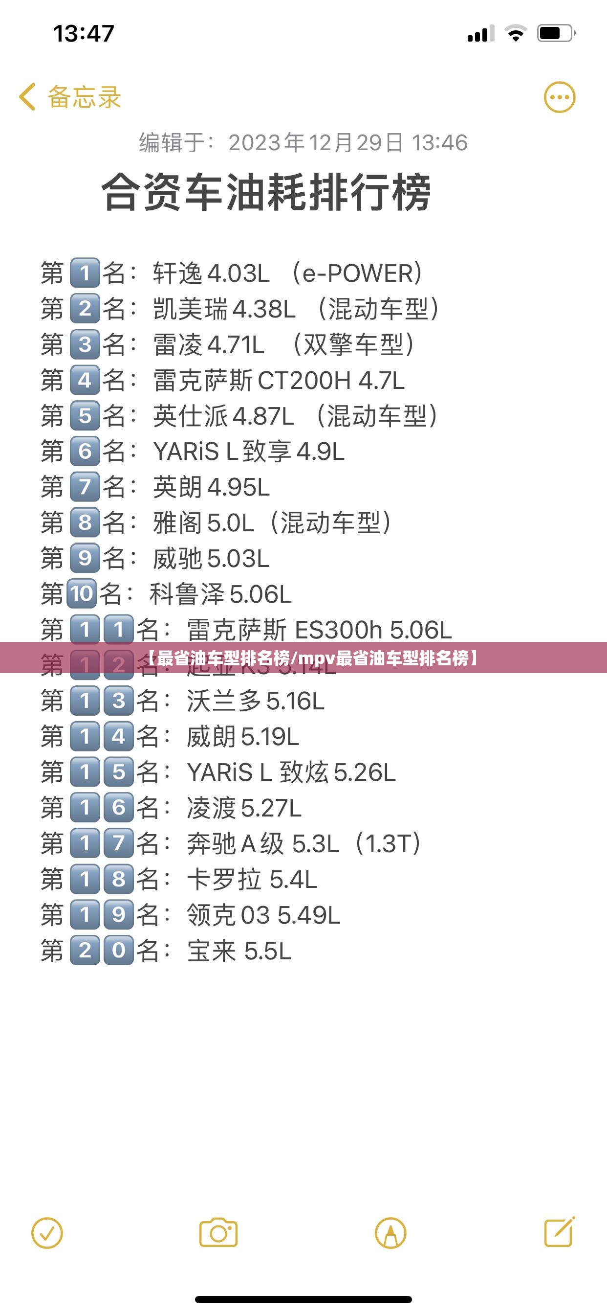 【最省油车型排名榜/mpv最省油车型排名榜】