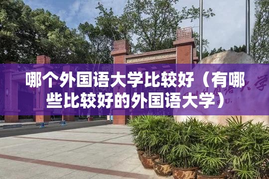 哪个外国语大学比较好（有哪些比较好的外国语大学）