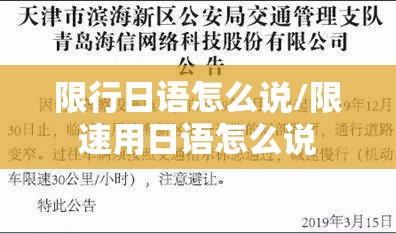 限行日语怎么说/限速用日语怎么说