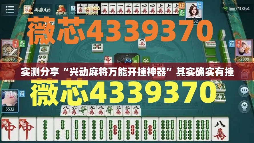 实测分享“兴动麻将万能开挂神器”其实确实有挂