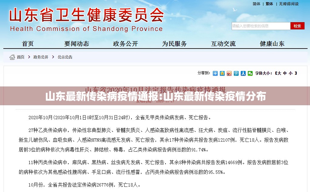 山东最新传染病疫情通报:山东最新传染疫情分布