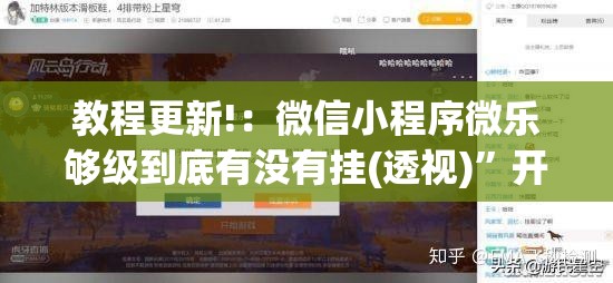 教程更新!：微信小程序微乐够级到底有没有挂(透视)”开挂辅助脚本+详细开挂安装教程