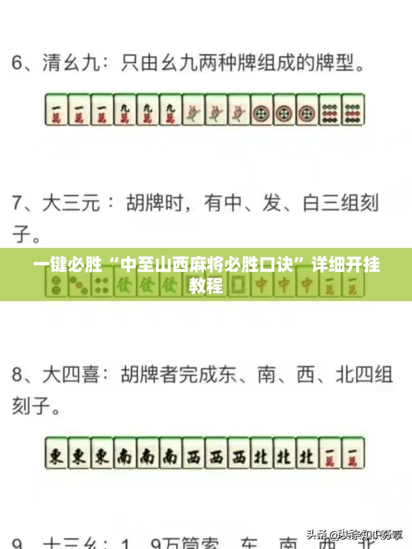 一键必胜“中至山西麻将必胜口诀	”详细开挂教程