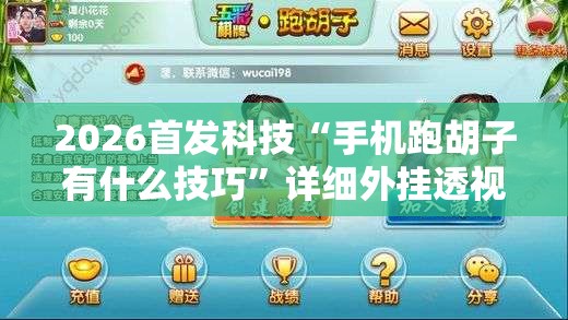 2026首发科技“手机跑胡子有什么技巧	”详细外挂透视辅助软件教程