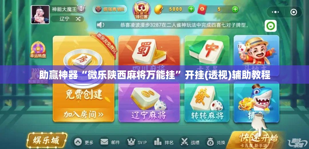 助赢神器“微乐陕西麻将万能挂”开挂(透视)辅助教程