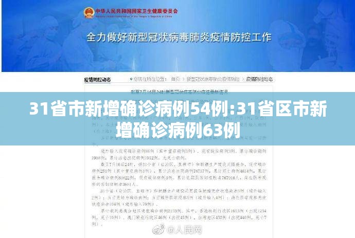 31省市新增确诊病例54例:31省区市新增确诊病例63例