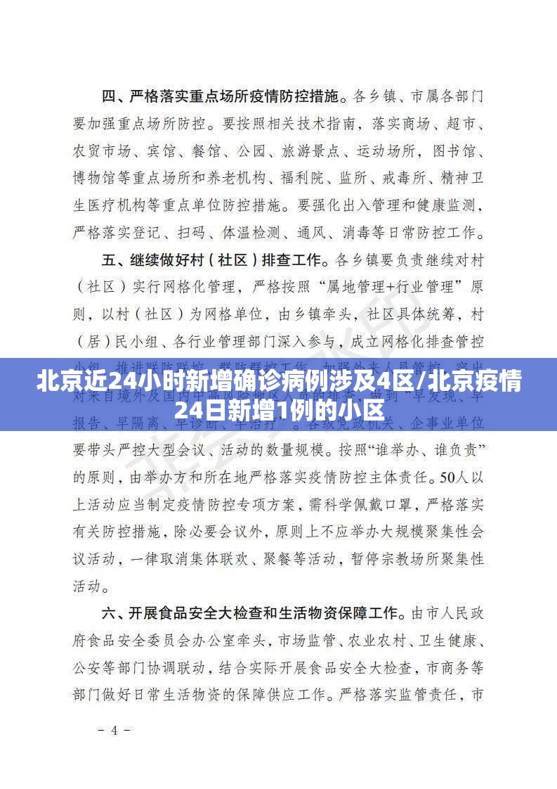 北京近24小时新增确诊病例涉及4区/北京疫情24日新增1例的小区 北京近24小时新增确诊病例涉及4区/北京疫情24日新增1例的小区
