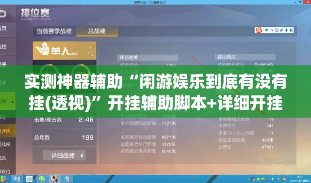 实测神器辅助“闲游娱乐到底有没有挂(透视)”开挂辅助脚本+详细开挂安装教程