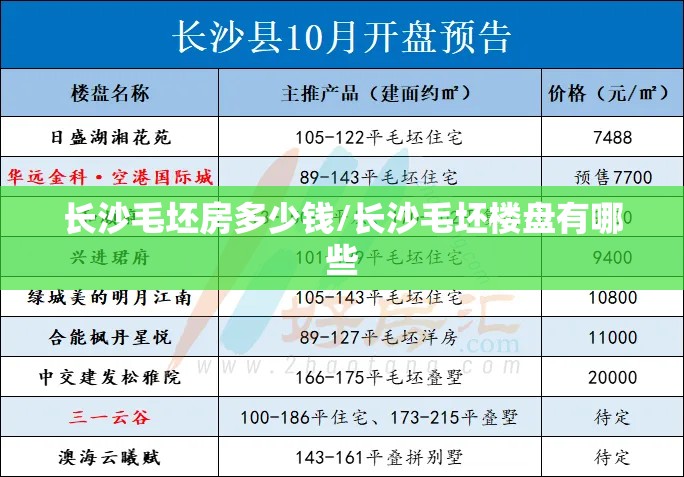 长沙毛坯房多少钱/长沙毛坯楼盘有哪些