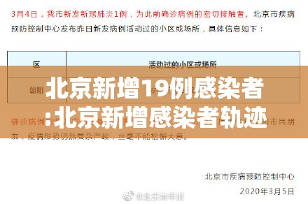 北京新增19例感染者:北京新增感染者轨迹