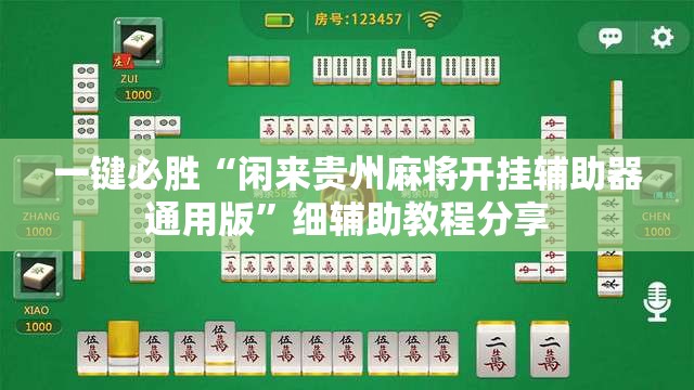 一键必胜“闲来贵州麻将开挂辅助器通用版”细辅助教程分享