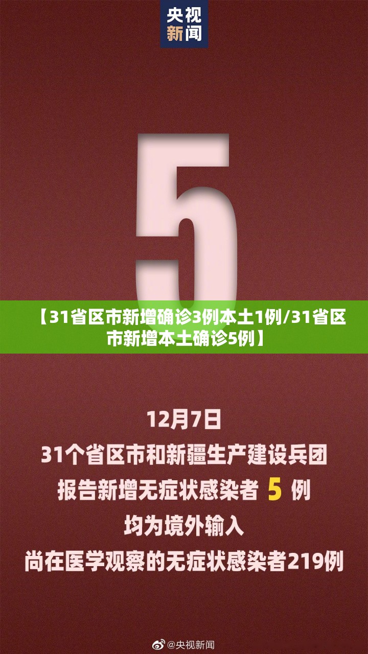 【31省区市新增确诊3例本土1例/31省区市新增本土确诊5例】