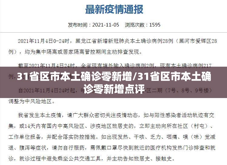 31省区市本土确诊零新增/31省区市本土确诊零新增点评