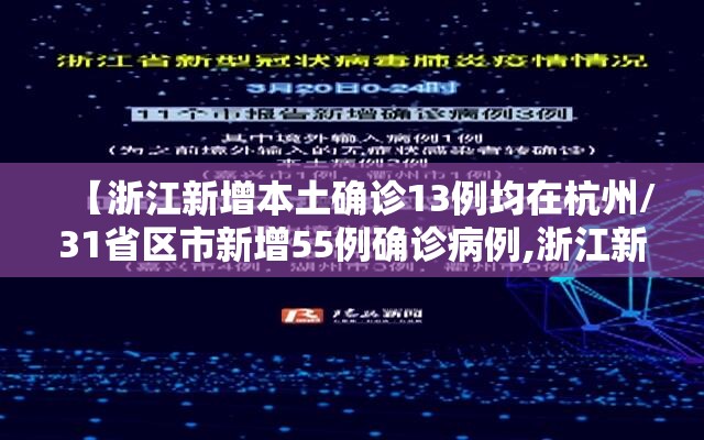 【浙江新增本土确诊13例均在杭州/31省区市新增55例确诊病例,浙江新增1例本土病例】 【浙江新增本土确诊13例均在杭州/31省区市新增55例确诊病例,浙江新增1例本土病例】