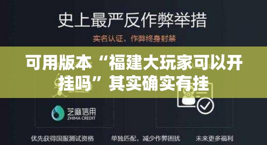 可用版本“福建大玩家可以开挂吗”其实确实有挂