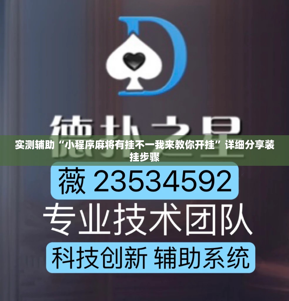 实测辅助“小程序麻将有挂不一我来教你开挂”详细分享装挂步骤