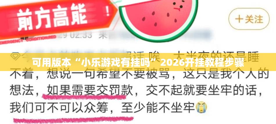 可用版本“小乐游戏有挂吗	”2026开挂教程步骤